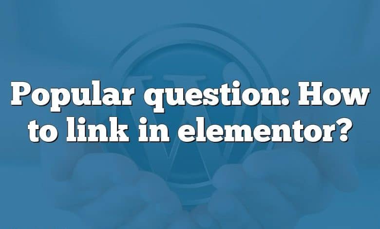 Popular question: How to link in elementor?