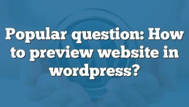 Popular question: How to preview website in wordpress?