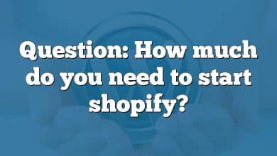 Question: How much do you need to start shopify?