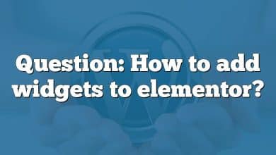 Question: How to add widgets to elementor?