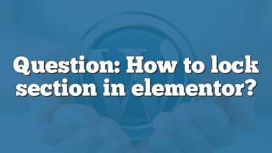 Question: How to lock section in elementor?