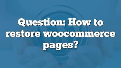 Question: How to restore woocommerce pages?