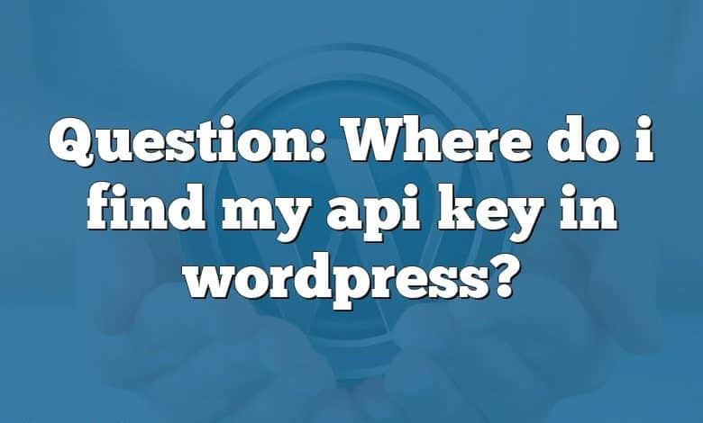 Question: Where do i find my api key in wordpress?