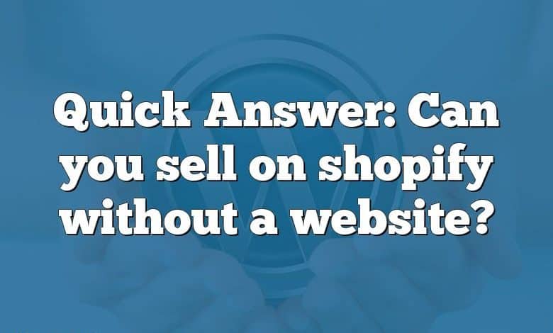 Quick Answer: Can you sell on shopify without a website?