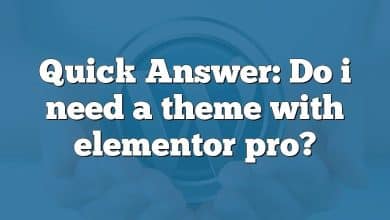 Quick Answer: Do i need a theme with elementor pro?