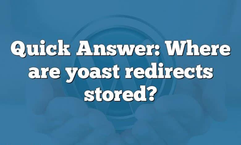 Quick Answer: Where are yoast redirects stored?