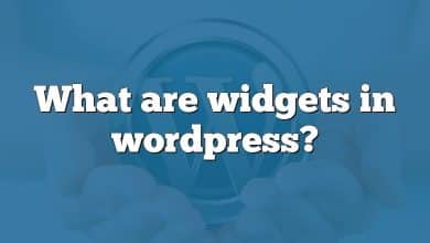 What are widgets in wordpress?