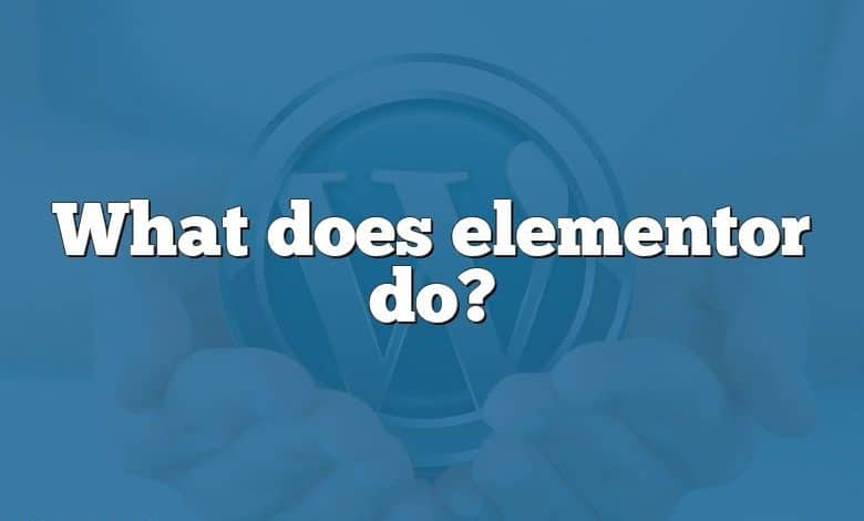 What does elementor do?