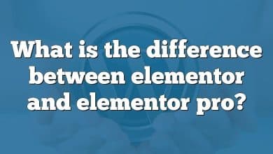 What is the difference between elementor and elementor pro?