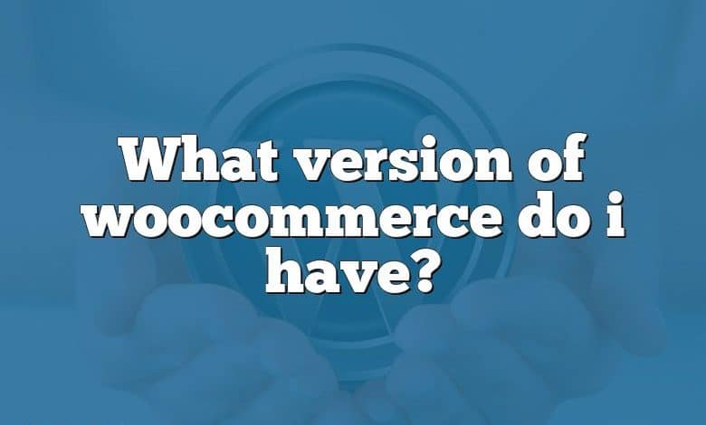 What version of woocommerce do i have?