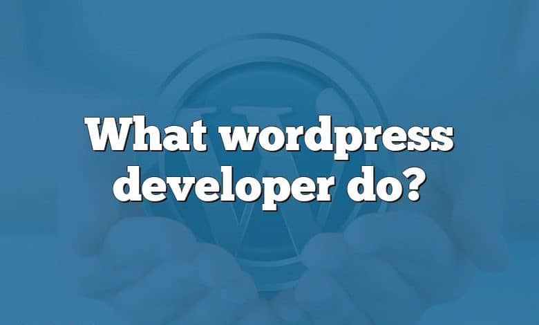 What wordpress developer do?