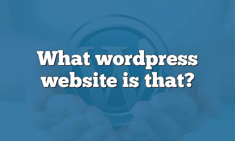 What wordpress website is that?