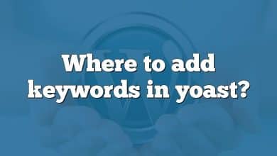 Where to add keywords in yoast?