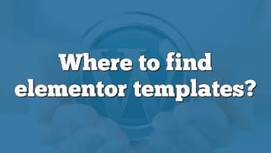 Where to find elementor templates?