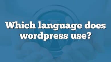 Which language does wordpress use?