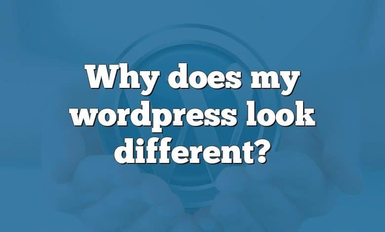 Why does my wordpress look different?