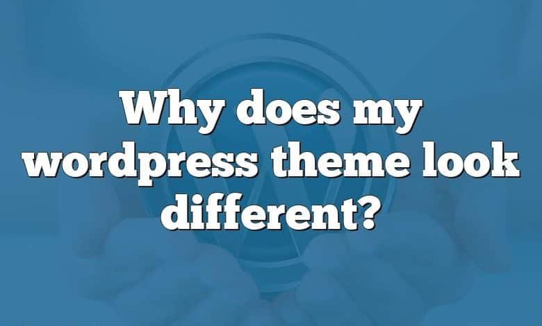 Why does my wordpress theme look different?