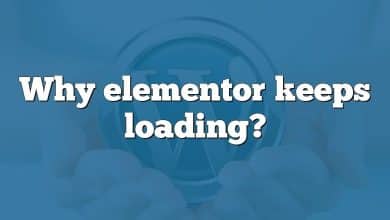 Why elementor keeps loading?