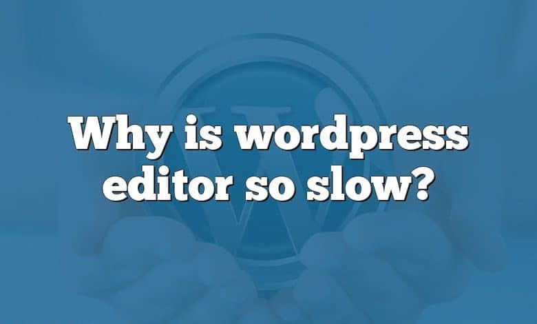 Why is wordpress editor so slow?