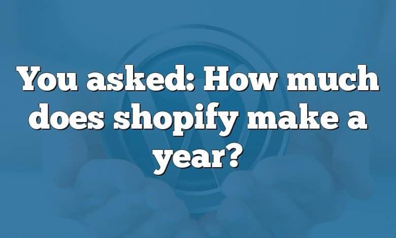 You asked: How much does shopify make a year?