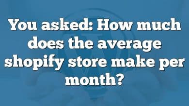 You asked: How much does the average shopify store make per month?