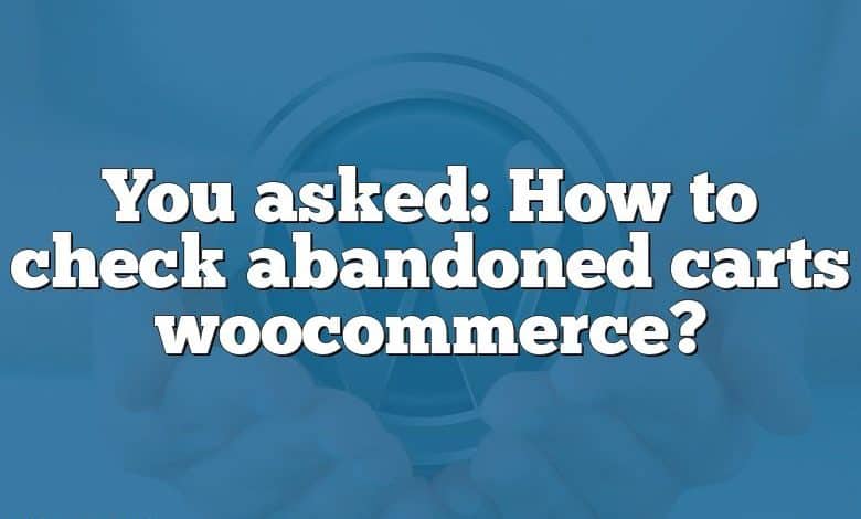 You asked: How to check abandoned carts woocommerce?