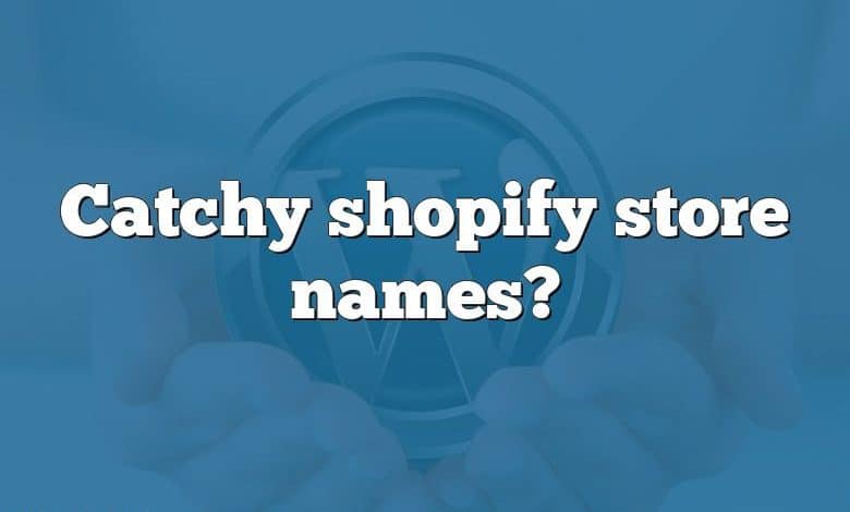 Catchy shopify store names?