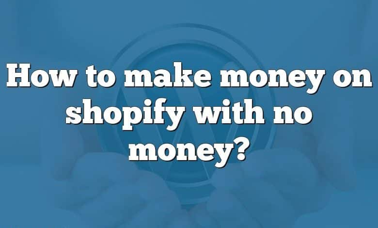 How to make money on shopify with no money?