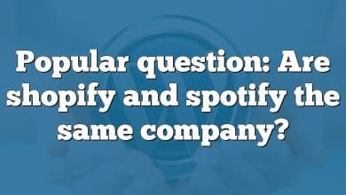 Popular question: Are shopify and spotify the same company?