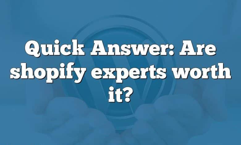 Quick Answer: Are shopify experts worth it?