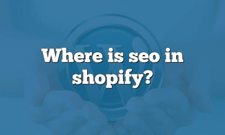 Where is seo in shopify?